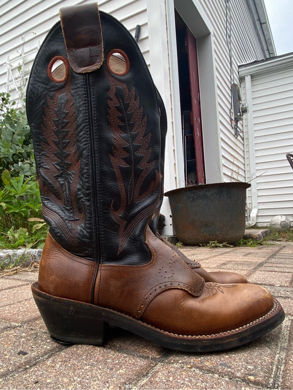 Mens Brown and Black Durango Cowboy Boots